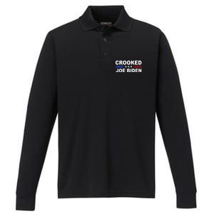 Crooked Joe Biden Trump Quote Political Performance Long Sleeve Polo