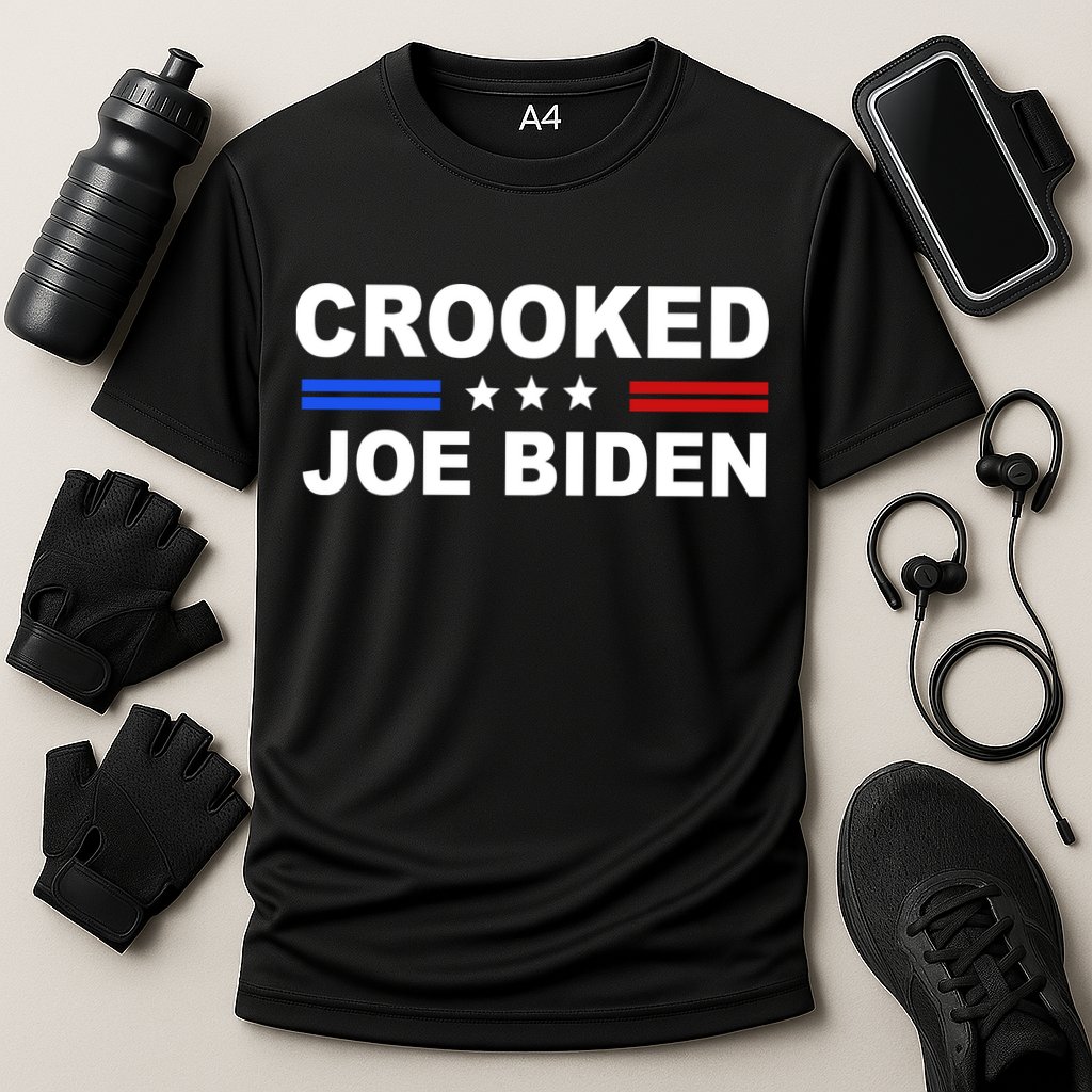 Crooked Joe Biden Trump Quote Political Cooling Performance Crew T-Shirt