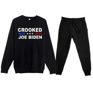 Crooked Joe Biden Trump Quote Political Premium Crewneck Sweatsuit Set