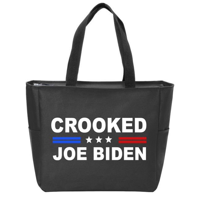 Crooked Joe Biden Trump Quote Political Zip Tote Bag