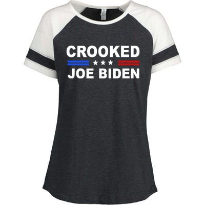 Crooked Joe Biden Trump Quote Political Enza Ladies Jersey Colorblock Tee