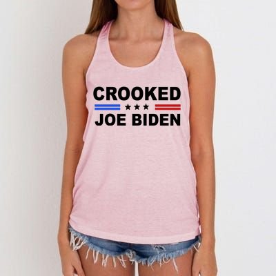 Crooked Joe Biden Trump Quote Political Women's Knotted Racerback Tank