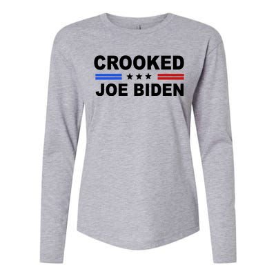 Crooked Joe Biden Trump Quote Political Womens Cotton Relaxed Long Sleeve T-Shirt