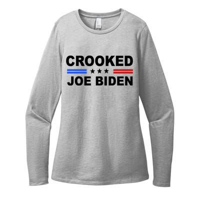 Crooked Joe Biden Trump Quote Political Womens CVC Long Sleeve Shirt