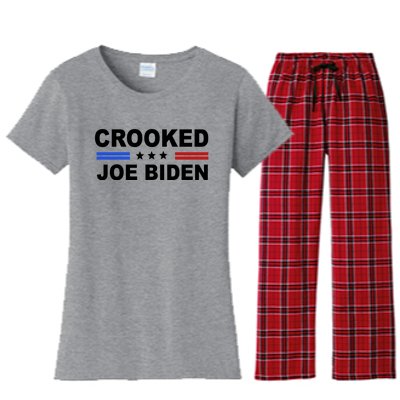 Crooked Joe Biden Trump Quote Political Women's Flannel Pajama Set