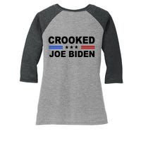 Crooked Joe Biden Trump Quote Political Women's Tri-Blend 3/4-Sleeve Raglan Shirt