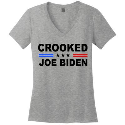 Crooked Joe Biden Trump Quote Political Women's V-Neck T-Shirt