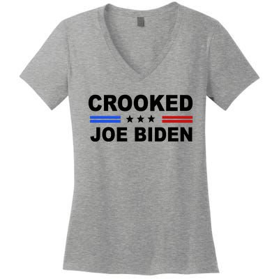 Crooked Joe Biden Trump Quote Political Women's V-Neck T-Shirt