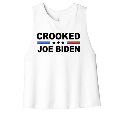 Crooked Joe Biden Trump Quote Political Women's Racerback Cropped Tank