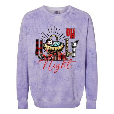 Christmas Jesus Born Holly Night Colorblast Crewneck Sweatshirt