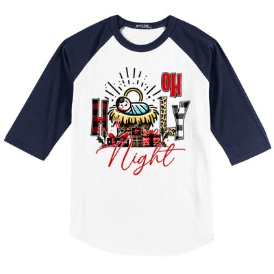 Christmas Jesus Born Holly Night Baseball Sleeve Shirt