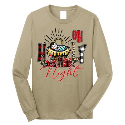 Christmas Jesus Born Holly Night Long Sleeve Shirt