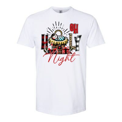 Christmas Jesus Born Holly Night Softstyle® CVC T-Shirt