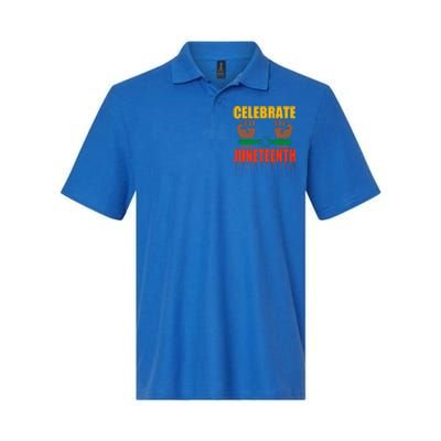 Celebrate Juneteenth Breaking Chains Slavery Freedom Funny Gift Softstyle Adult Sport Polo