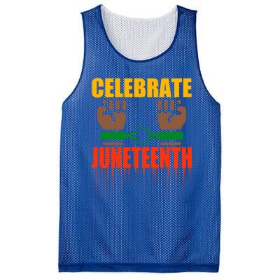 Celebrate Juneteenth Breaking Chains Slavery Freedom Funny Gift Mesh Reversible Basketball Jersey Tank