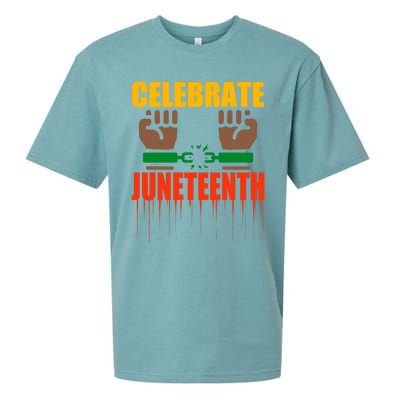 Celebrate Juneteenth Breaking Chains Slavery Freedom Funny Gift Sueded Cloud Jersey T-Shirt