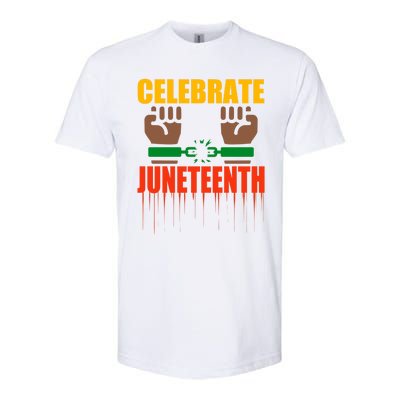 Celebrate Juneteenth Breaking Chains Slavery Freedom Funny Gift Softstyle CVC T-Shirt