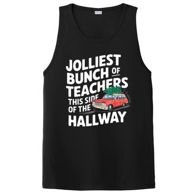 Christmas Jolliest Bunch Of Teachers This Side Of The Hallway Xmas Funny Gift PosiCharge Competitor Tank