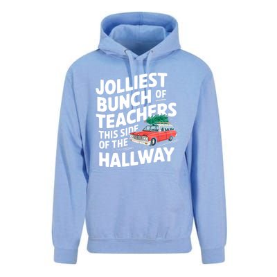 Christmas Jolliest Bunch Of Teachers This Side Of The Hallway Xmas Funny Gift Unisex Surf Hoodie