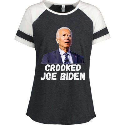 Crooked Joe Biden Trump Quote Called Joe Biden Crooked Enza Ladies Jersey Colorblock Tee