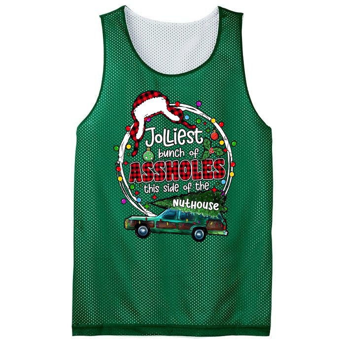 Christmas Jolliest Bunch Of Assholes This Side Of The Nut House Gift Mesh Reversible Basketball Jersey Tank