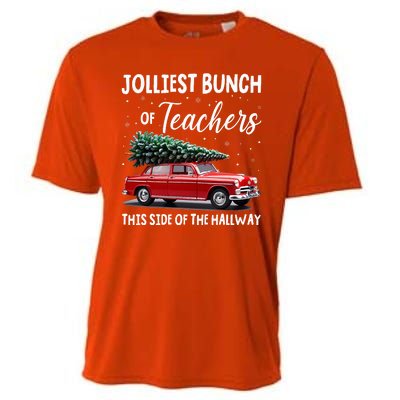 Christmas Jolliest Bunch Of Teachers This Side Of The Hallway Cooling Performance Crew T-Shirt