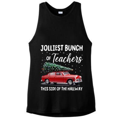 Christmas Jolliest Bunch Of Teachers This Side Of The Hallway Ladies PosiCharge Tri-Blend Wicking Tank