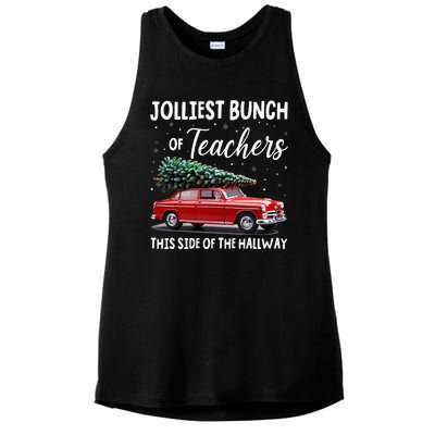 Christmas Jolliest Bunch Of Teachers This Side Of The Hallway Ladies PosiCharge Tri-Blend Wicking Tank