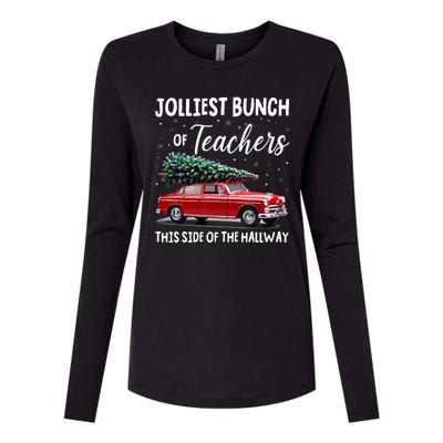 Christmas Jolliest Bunch Of Teachers This Side Of The Hallway Womens Cotton Relaxed Long Sleeve T-Shirt