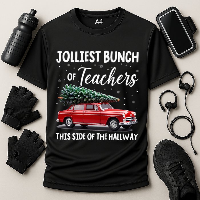 Christmas Jolliest Bunch Of Teachers This Side Of The Hallway Performance Shirt