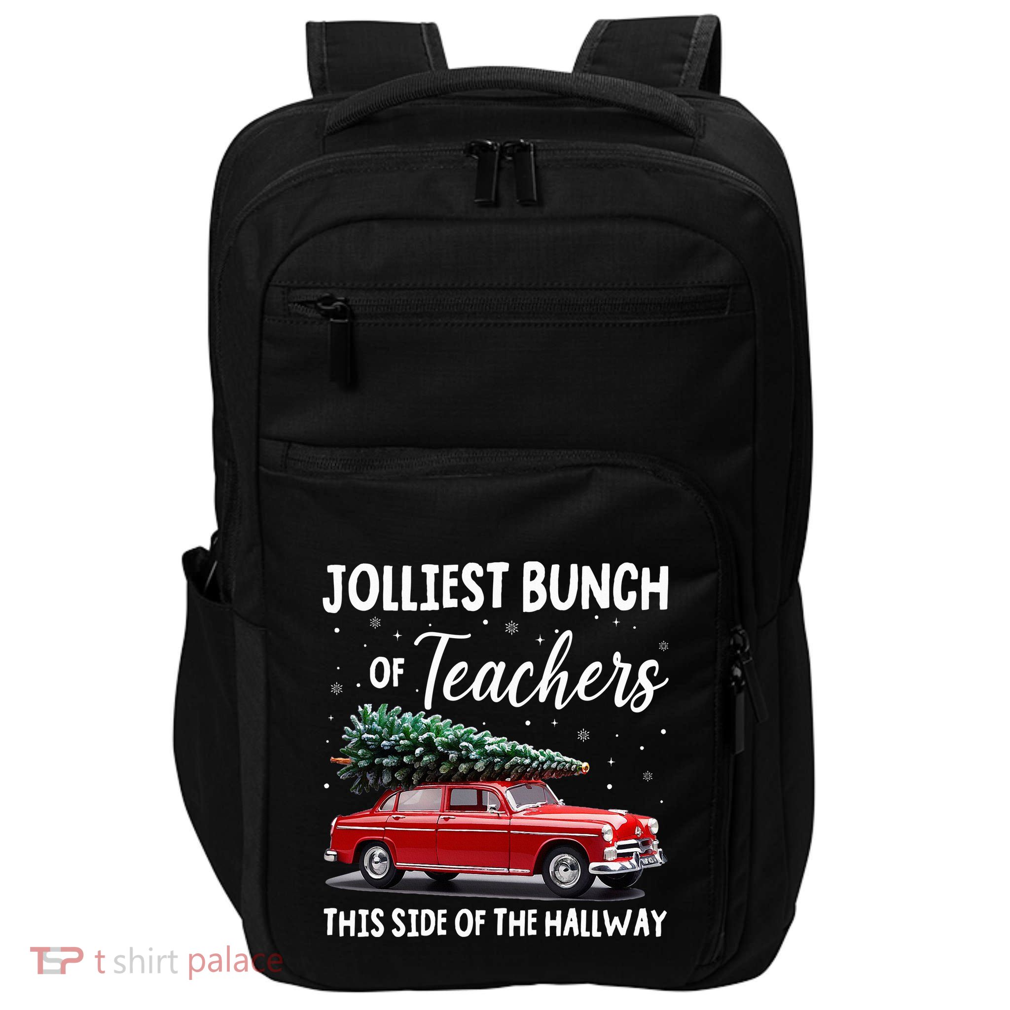 Christmas Jolliest Bunch Of Teachers This Side Of The Hallway Impact Tech Backpack