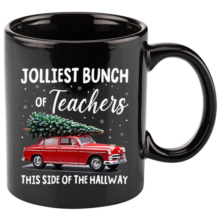 Christmas Jolliest Bunch Of Teachers This Side Of The Hallway 11oz C Handle Ceramic Mug