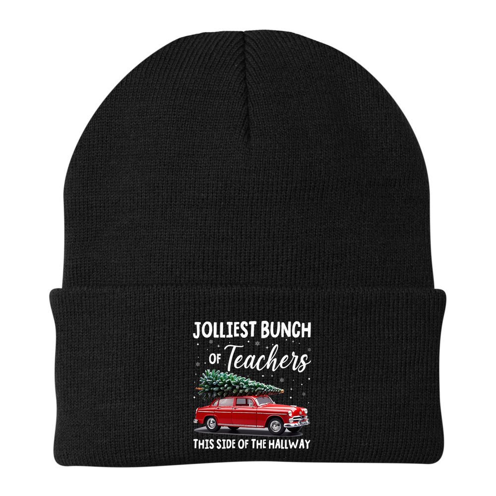 Christmas Jolliest Bunch Of Teachers This Side Of The Hallway Beanie