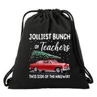 Christmas Jolliest Bunch Of Teachers This Side Of The Hallway Drawstring Bag