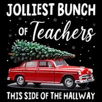 Christmas Jolliest Bunch Of Teachers This Side Of The Hallway Women's Crop Top Tee