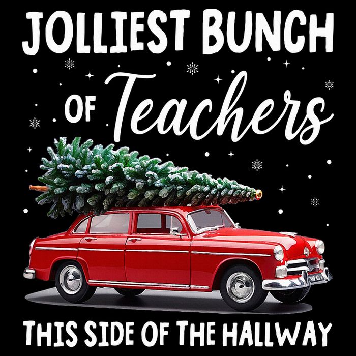 Christmas Jolliest Bunch Of Teachers This Side Of The Hallway Women's Crop Top Tee