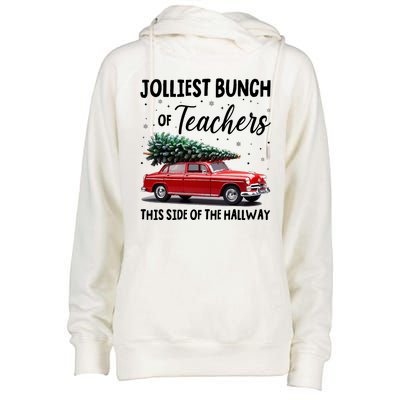 Christmas Jolliest Bunch Of Teachers This Side Of The Hallway Womens Funnel Neck Pullover Hood