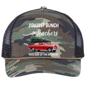 Christmas Jolliest Bunch Of Teachers This Side Of The Hallway Retro Rope Trucker Hat Cap