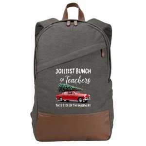 Christmas Jolliest Bunch Of Teachers This Side Of The Hallway Cotton Canvas Backpack