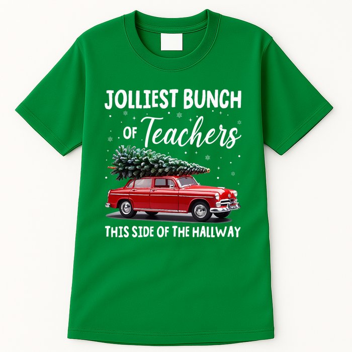 Christmas Jolliest Bunch Of Teachers This Side Of The Hallway Tall T-Shirt