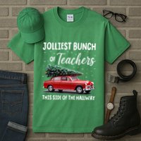 Christmas Jolliest Bunch Of Teachers This Side Of The Hallway Tall T-Shirt