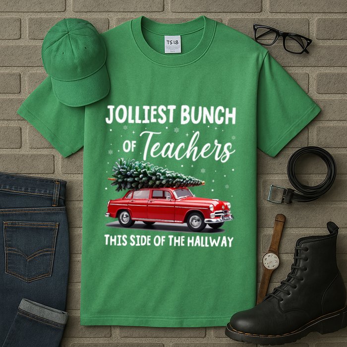 Christmas Jolliest Bunch Of Teachers This Side Of The Hallway Tall T-Shirt