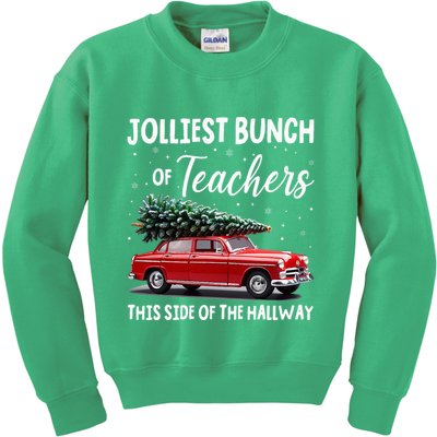 Christmas Jolliest Bunch Of Teachers This Side Of The Hallway Kids Sweatshirt