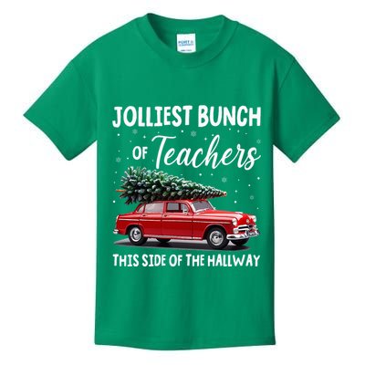 Christmas Jolliest Bunch Of Teachers This Side Of The Hallway Kids T-Shirt