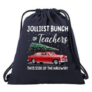 Christmas Jolliest Bunch Of Teachers This Side Of The Hallway Drawstring Bag