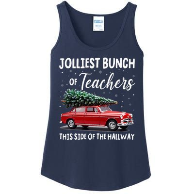 Christmas Jolliest Bunch Of Teachers This Side Of The Hallway Ladies Essential Tank