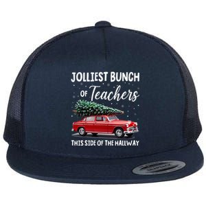 Christmas Jolliest Bunch Of Teachers This Side Of The Hallway Flat Bill Trucker Hat