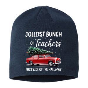 Christmas Jolliest Bunch Of Teachers This Side Of The Hallway Sustainable Beanie