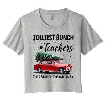 Christmas Jolliest Bunch Of Teachers This Side Of The Hallway Women's Crop Top Tee