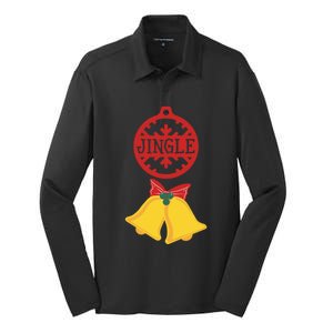 Christmas Jingle Bells All The Way Gift Silk Touch Performance Long Sleeve Polo